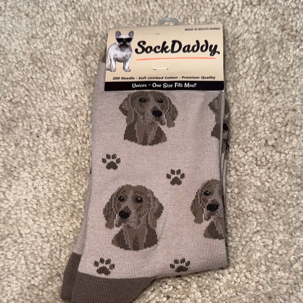 NWT Dog Print Socks - Brown - Weimeraner
